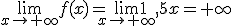 \lim_{x\to +\infty} f(x)=\lim_{x\to +\infty} 1,5x=+\infty